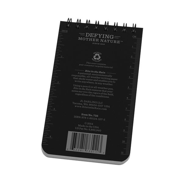 3" X 5" Top Spiral Notebook Black - Tactical Edge