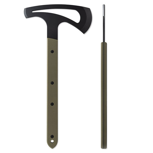 Toor Knives Brawker Axe Green Left with Spine