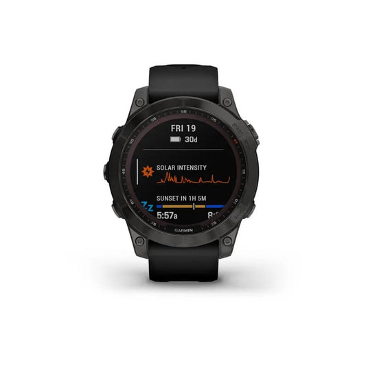 Garmin fenix 7 Sapphire Solar Edition 47mm - Carbon Gray DLC Titanium with Black Band - Tactical Edge