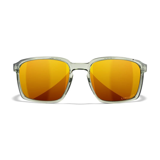 Wiley X Alfa Gloss Crystal Light Olive Captivate Polarized Bronze Mirror Lenses