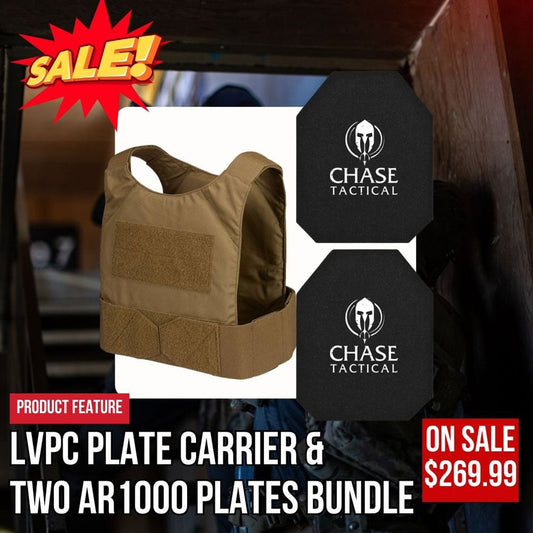 Chase Tactical LVPC Plate Carrier + 2 AR1000 Plates Bundle