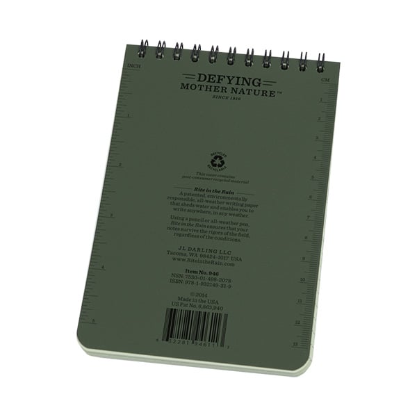 4" X 6" Top Sprial Notebook Olive Drab - Tactical Edge
