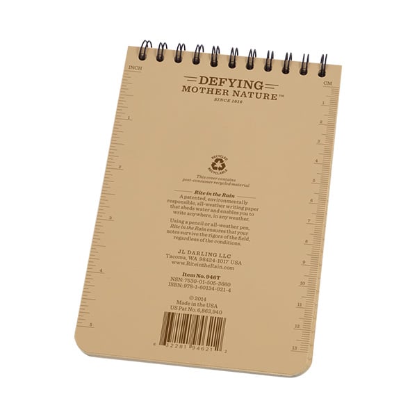 4" X 6" Top Sprial Notebook Tan - Tactical Edge