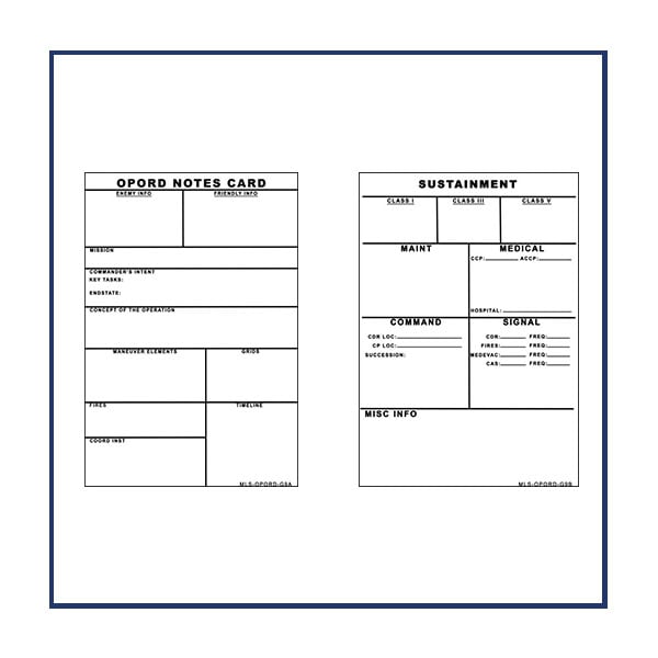 OPORD Notes Briefing Card - Tactical Edge