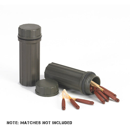 NDuR waterproof match holder with screw cap and striker bar for fire starting gear protection