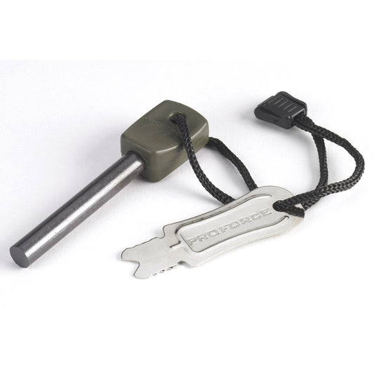 NDuR Fire Steel and Striker Large ferro rod with dedicated striker shaft for survival fire starting