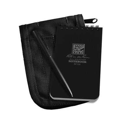 Rite in the Rain 3x5 black weatherproof notebook kit with pen and CORDURA cover