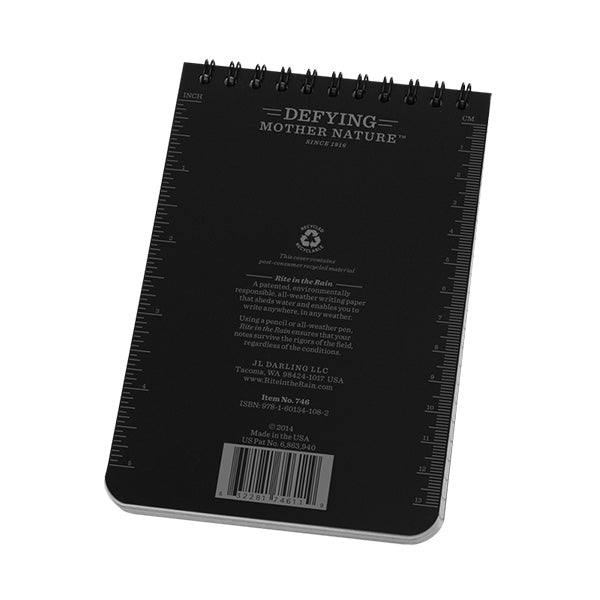 4" X 6" Top Spiral Notebook Black - Tactical Edge