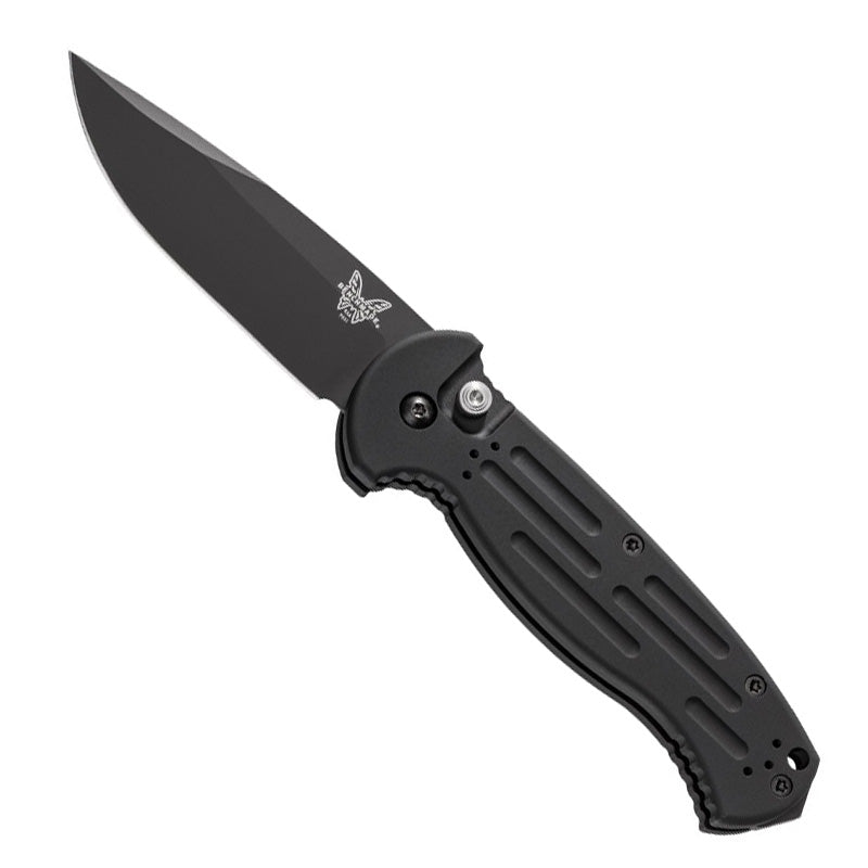 Benchmade AFO II 9051BK automatic folding knife with black coated blade and aluminum handle