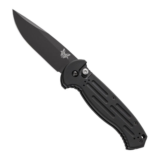 Benchmade AFO II 9051BK automatic folding knife with black coated blade and aluminum handle