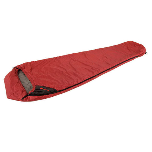 Snugpak Softie 3 Solstice ultralight sleeping bag in red with right-hand zipper configuration