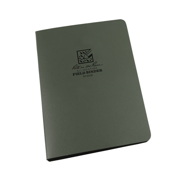 Rite in the Rain olive drab tactical ring binder with 6-ring Franklin Covey system and built-in measurement tools