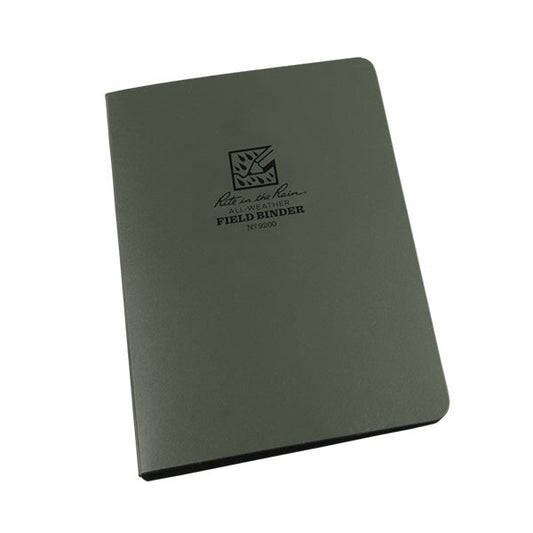 Rite in the Rain olive drab tactical ring binder with 6-ring Franklin Covey system and built-in measurement tools