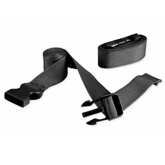 Snugpak black nylon accessory straps with quick-release buckles, 48-inch length, two-pack