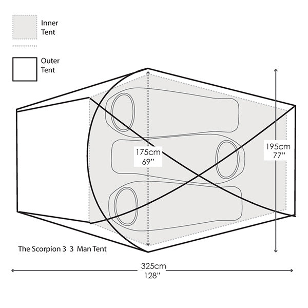 Snugpak Scorpion 3 IX - 3 Person Tent - Tactical Edge
