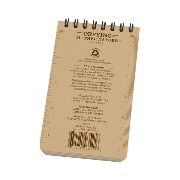 3" X 5" Top Spiral Notebook Tan - Tactical Edge