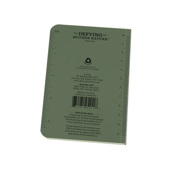 3 1/2" X 5" Soft Cover Pocket Memo Book Olive Drab - Tactical Edge