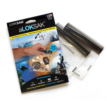 ALOKSAK 5x4 inch clear waterproof storage bags two pack for small gear protection