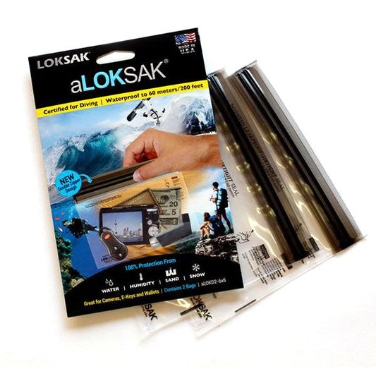 ALOKSAK 6x6 clear waterproof storage bags two pack for protecting electronics and gear underwater