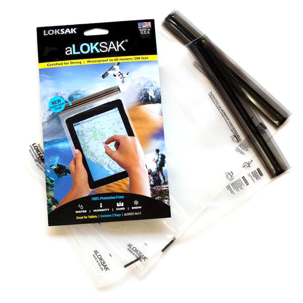 ALOKSAK 8x11 clear waterproof bags 2-pack for tablet and document protection