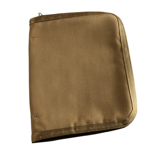 Rite in the Rain tan 1/2 inch ring binder cover with zipper closure and pen holders
