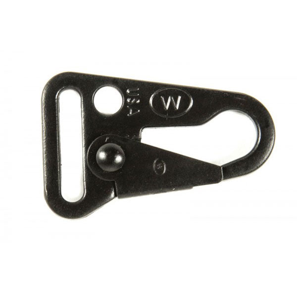 Blue Force Gear black metal sling snap hook with 1-inch webbing slot for tactical rifle slings