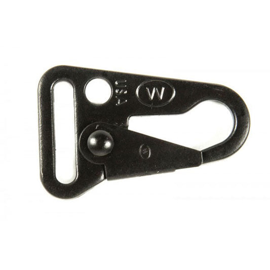 Blue Force Gear black metal sling snap hook with 1-inch webbing slot for tactical rifle slings
