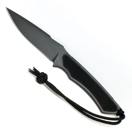 Spartan Blades Phrike fixed blade knife with black S35VN steel blade and black G10 handle with nylon MOLLE sheath