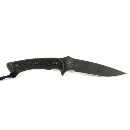 Spartan Blades Ares - Fighter/Combat Utility Black Blade - Green Handle - Black Nylon Sheath - Tactical Edge