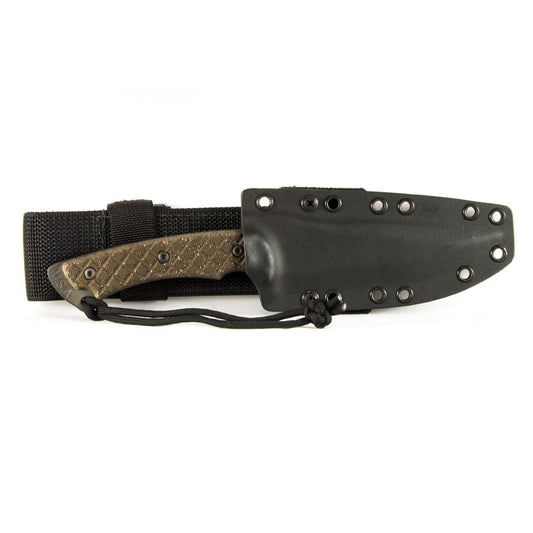 Spartan Blades Nyx - Combat/Utility/Surivival - Black Blade - Green Handle - Black Kydex Sheath - Tactical Edge