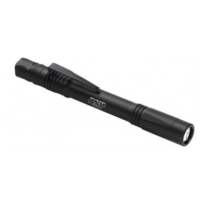 ASP Scribe AAA Black tactical flashlight with rear button activation and pocket clip