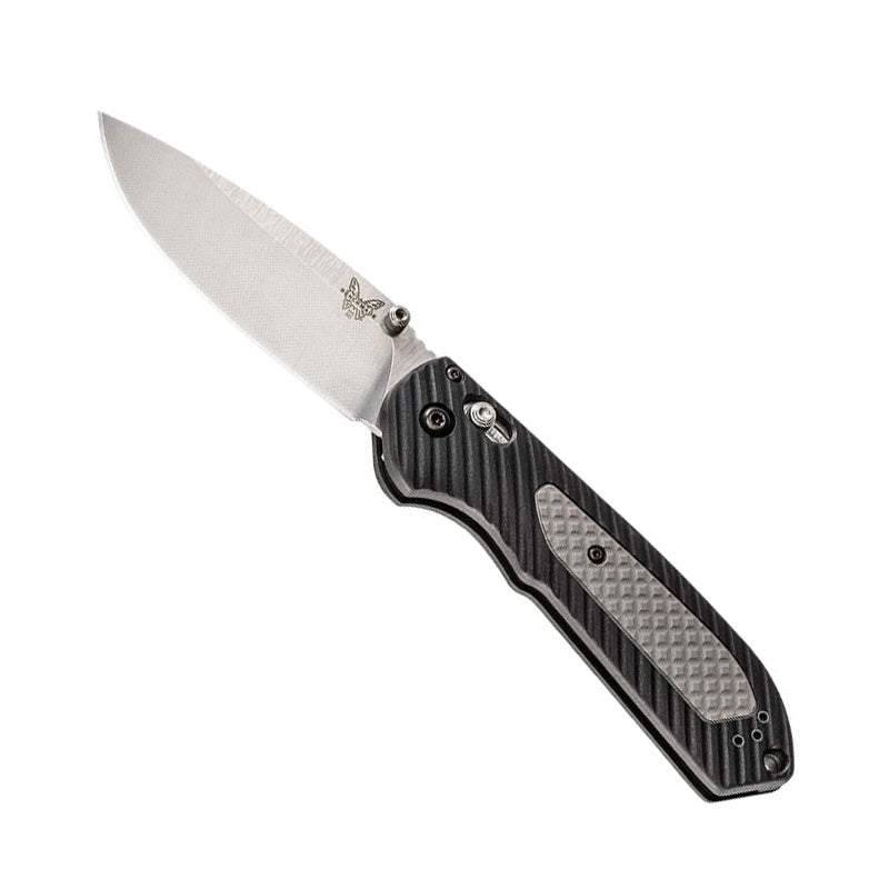 Benchmade 560 Freek folding knife with satin drop point blade and black Versaflex handle