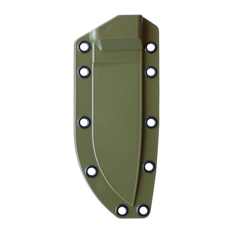 Esee-4 - Partial Serrated - Desert Tan Blade - OD Sheath with Molle - Tactical Edge