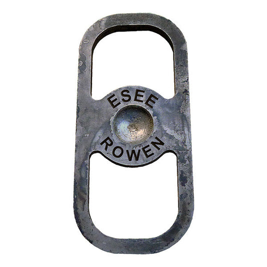 Esee Fire Steel hardened steel striker with divot hole and metal container tin for primitive fire starting