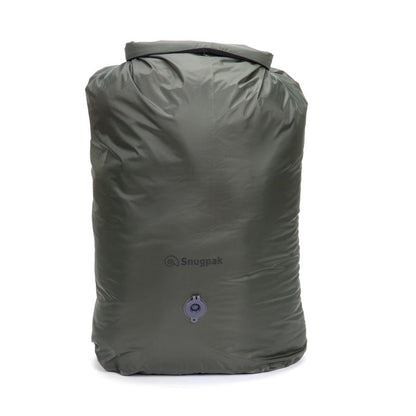 Snugpak Dri-Sak 20L waterproof storage bag with air valve and roll-down closure in olive color