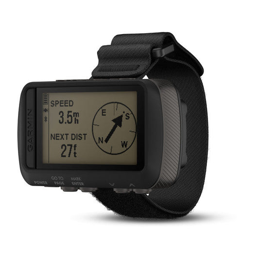 Garmin Foretrex 601 wrist-mounted GPS navigator with digital display showing navigation data