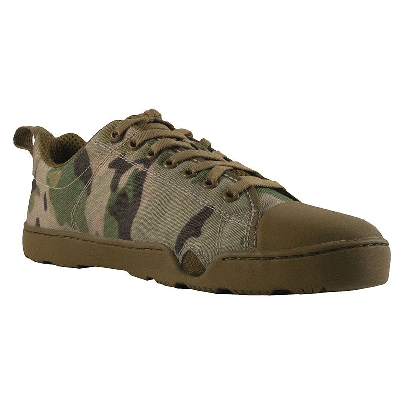 Altama OTB Maritime Assault Low Boot in Multicam pattern with drain ports and SEAL Rubber outsole for tactical water