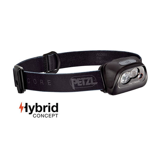 Petzl Tactikka Core headlamp with adjustable headband and CORE rechargeable battery system