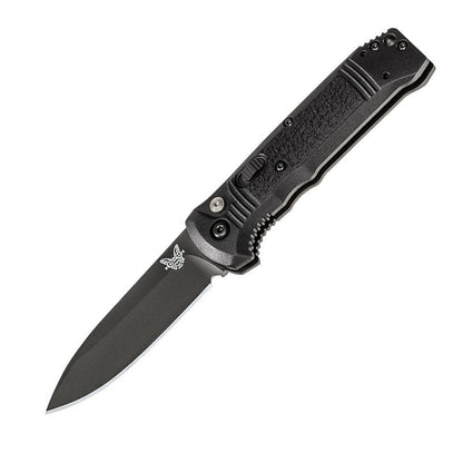 Benchmade 4400BK Casbah automatic folding knife with black textured handle and coated drop-point blade