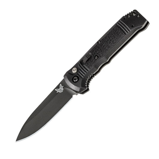 Benchmade 4400BK Casbah automatic folding knife with black textured handle and coated drop-point blade