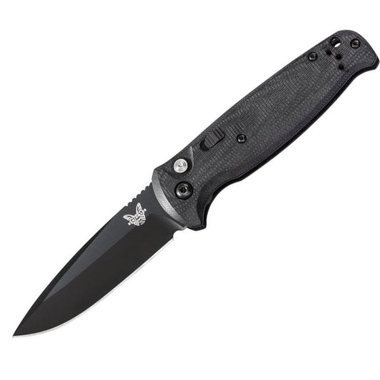 Benchmade 4300BK Composite Lite Auto black automatic knife with G10 handle and coated drop-point blade