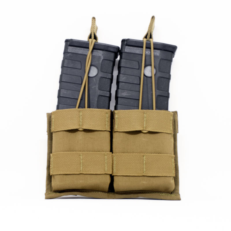 Raine Tactical Double Mag Shingle MOLLE magazine pouch for M4 magazines with elastic retention straps
