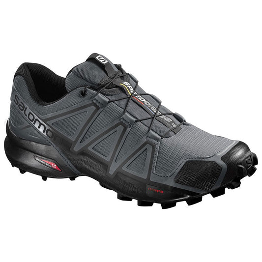 Salomon SpeedCross 4 trail running shoes with aggressive tread pattern and protective mud guard