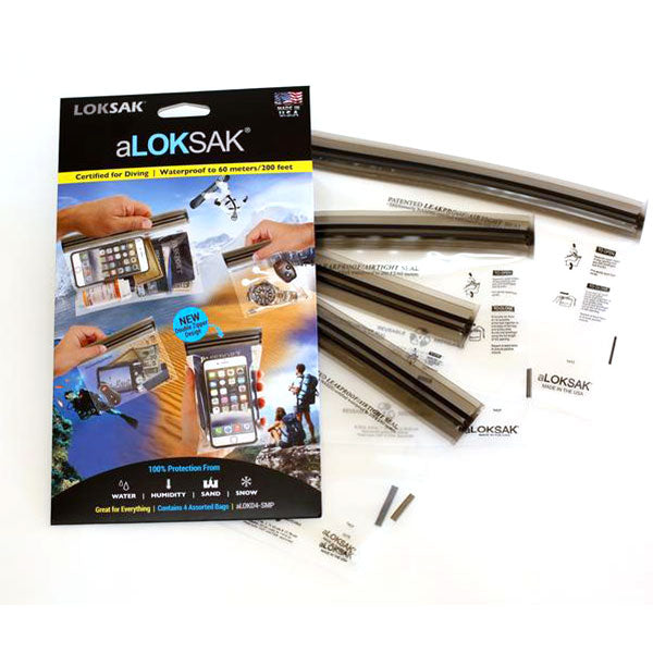 ALOKSAK waterproof storage bags 4-pack assorted sizes clear bags for gear protection
