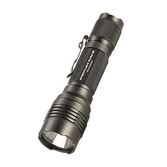 Streamlight ProTac HL 750 lumen tactical flashlight with anti-roll head and tail switch in black anodized aluminum