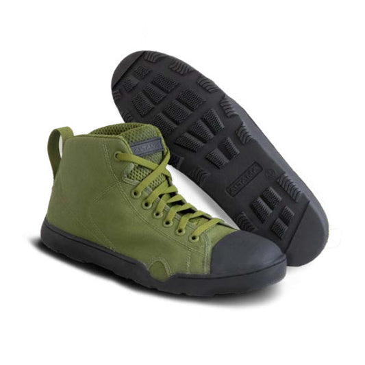 Altama OTB Maritime Assault Mid tactical boot in olive drab with SEAL Rubber outsole and Cordura upper panels