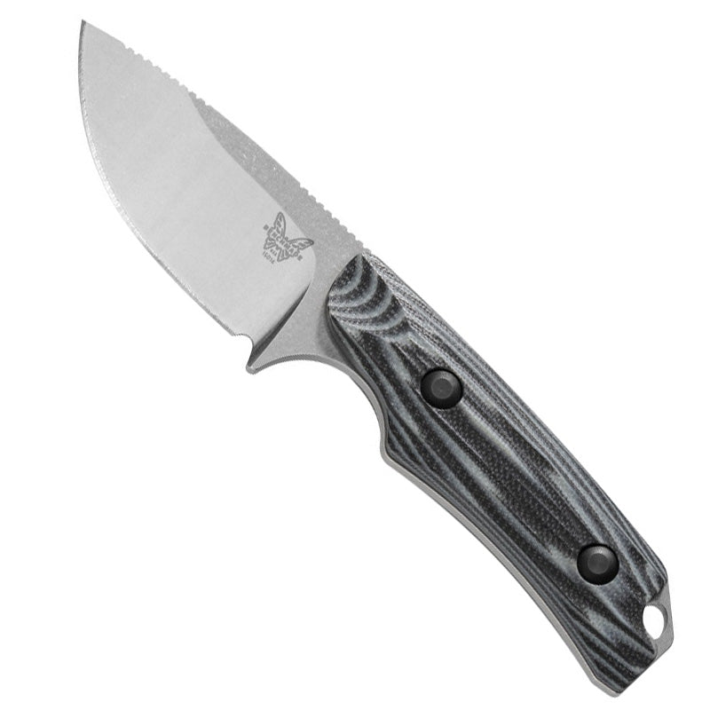Benchmade Hidden Canyon Hunter fixed blade knife with satin finish drop-point blade and black G10 handle
