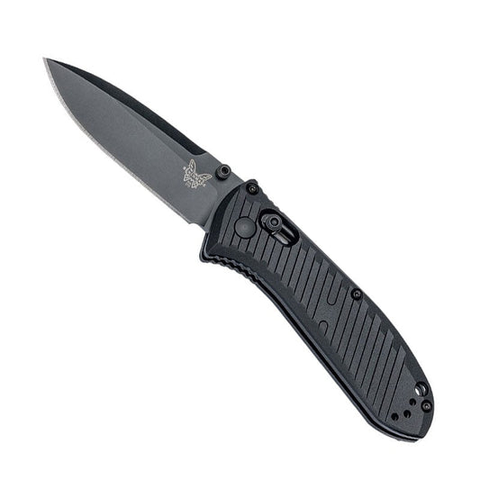 Benchmade 575BK Mini Presidio II black folding knife with drop-point blade and aluminum handle