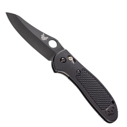 Benchmade 550BK-S30V Griptilian folding knife with black coated sheepsfoot blade and black nylon handle scales