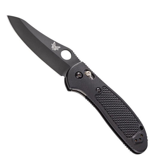 Benchmade 550BK-S30V Griptilian folding knife with black coated sheepsfoot blade and black nylon handle scales